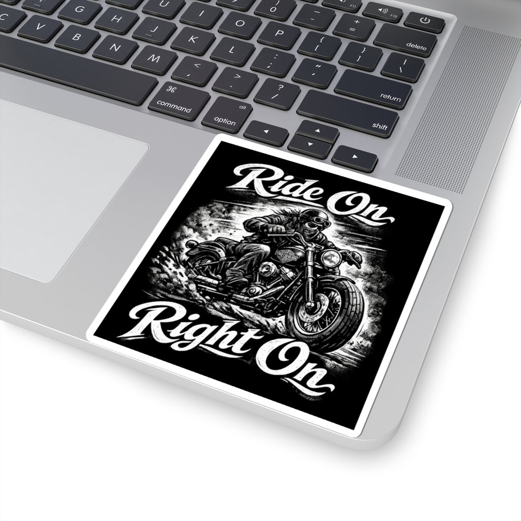"Ride On Right On" Motorcycle Sticker