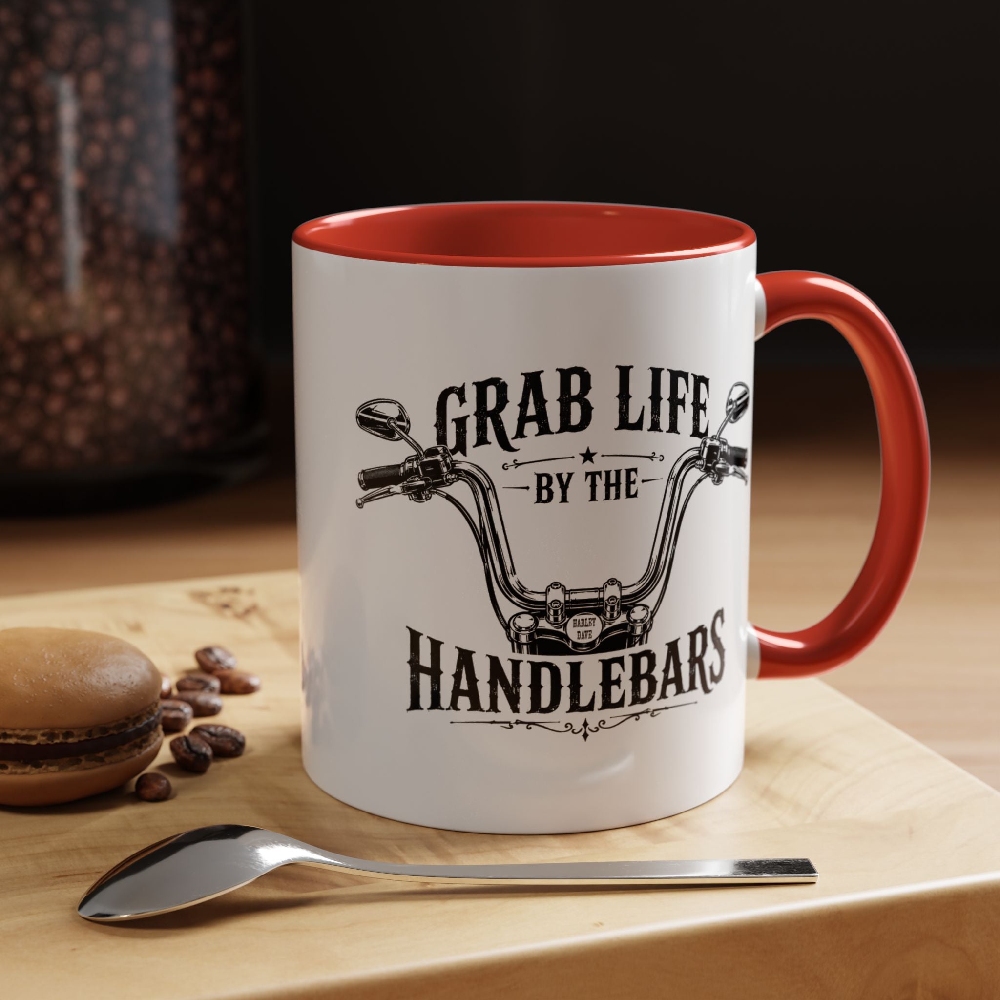 Grab Life by the Handlebars Coffee Mug — Motorcycle Rider Gift (11/15 oz)