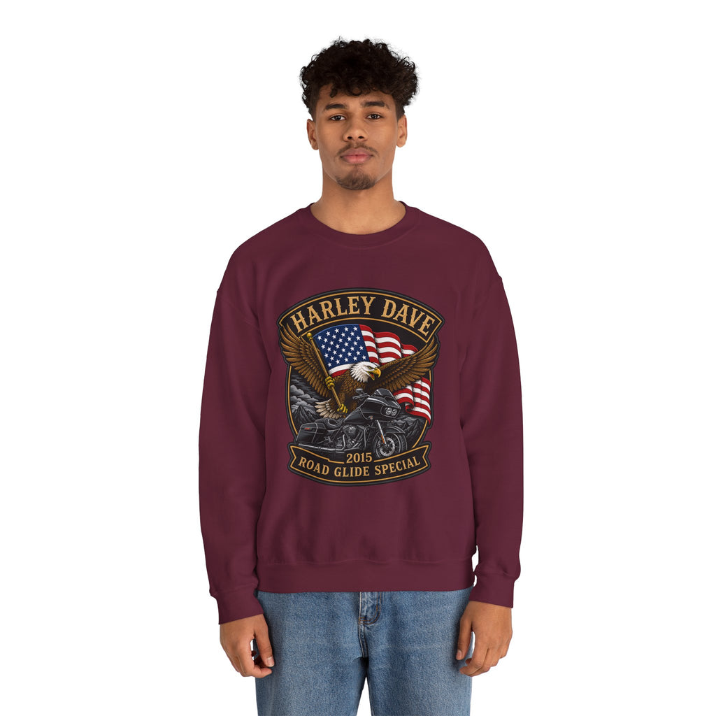 "Harley Dave 2015 Road Glide Special American Eagle" Motorcycle Sweatshirt