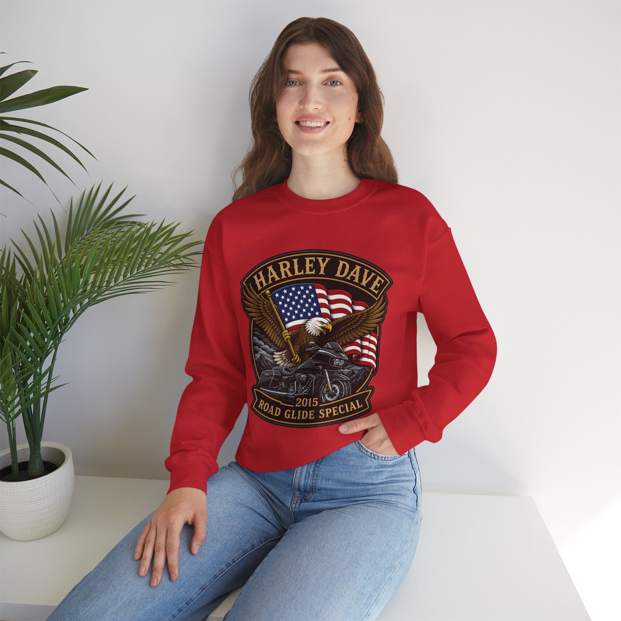 "Harley Dave 2015 Road Glide Special American Eagle" Motorcycle Sweatshirt