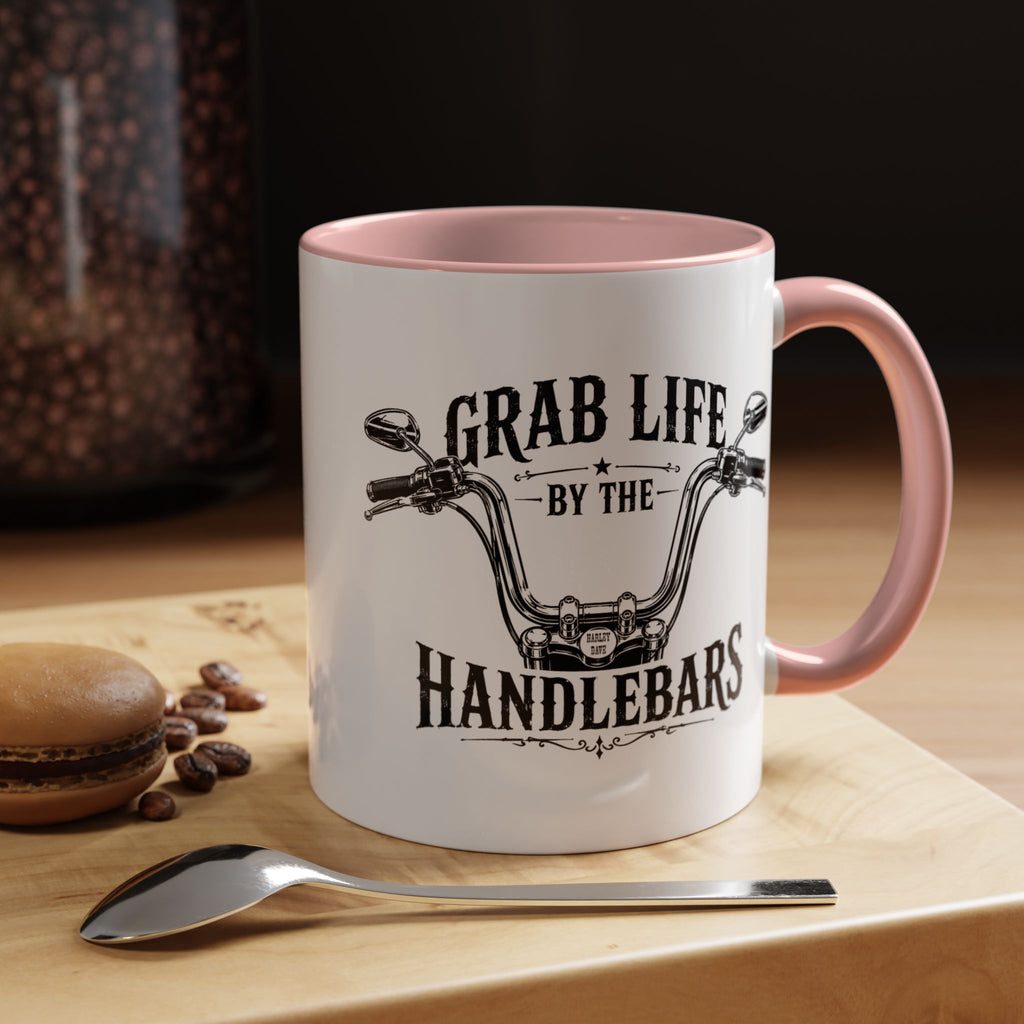 Grab Life by the Handlebars Coffee Mug — Motorcycle Rider Gift (11/15 oz)