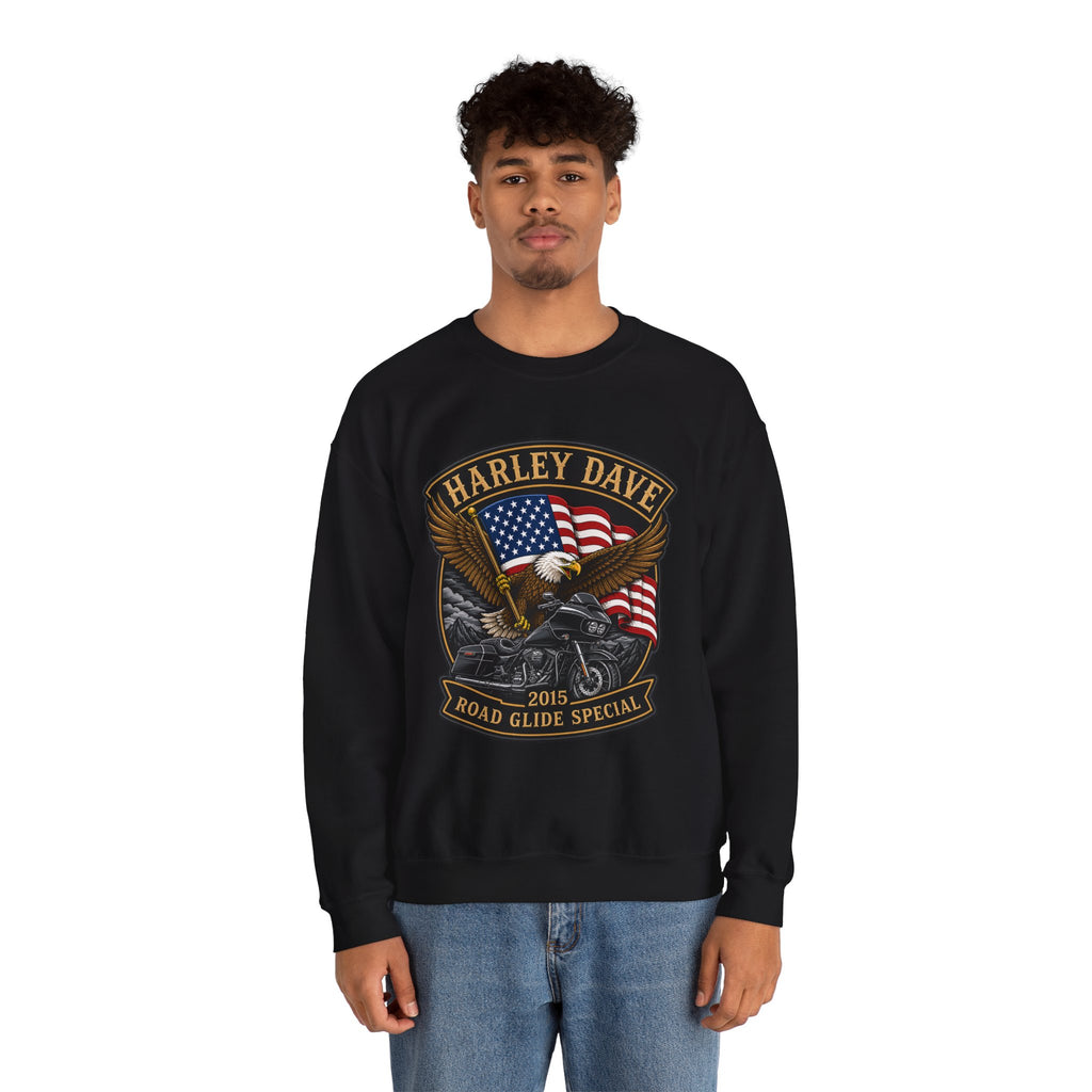 "Harley Dave 2015 Road Glide Special American Eagle" Motorcycle Sweatshirt