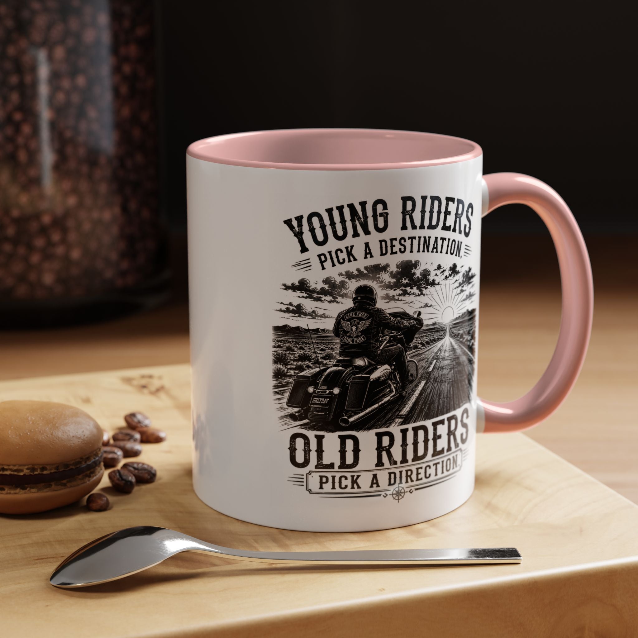 "Young Riders Pick a Destination, Old Riders Pick a Direction" Coffee Mug