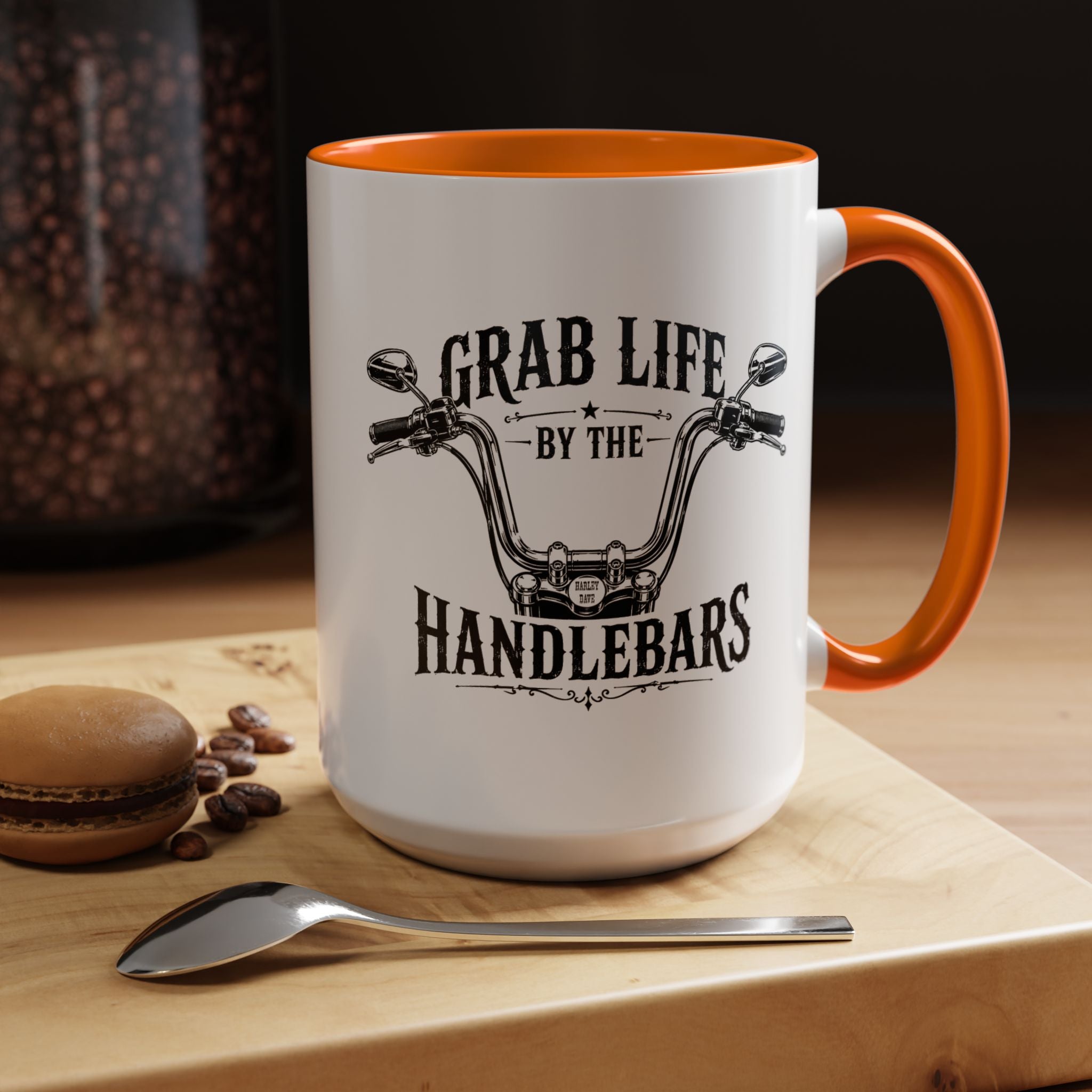 Grab Life by the Handlebars Coffee Mug — Motorcycle Rider Gift (11/15 oz)
