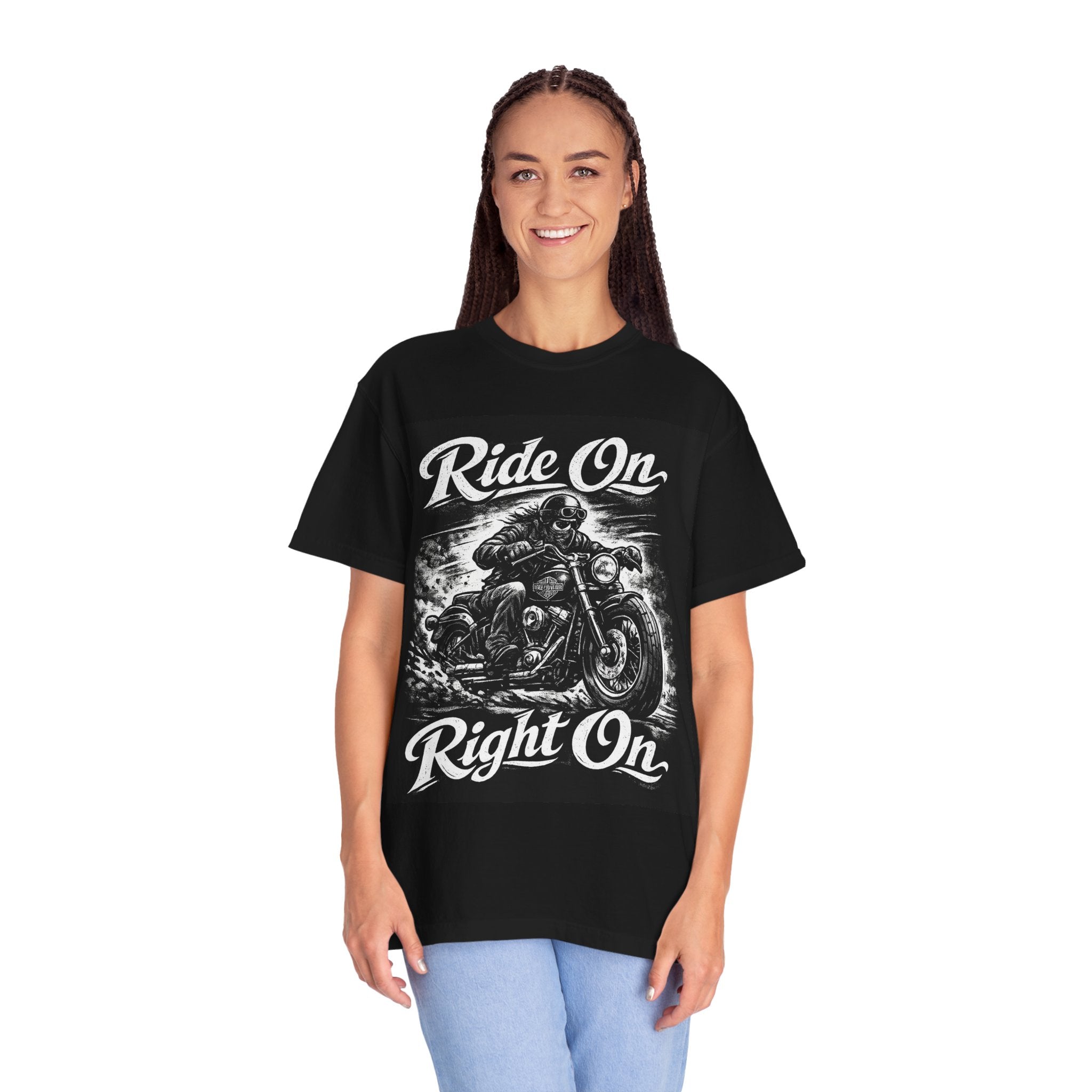 "Ride On Right On" Motorcycle Tee