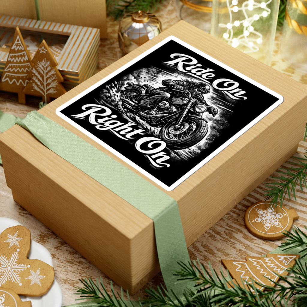 "Ride On Right On" Motorcycle Sticker