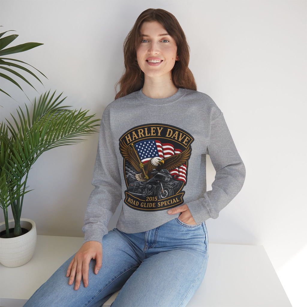 "Harley Dave 2015 Road Glide Special American Eagle" Motorcycle Sweatshirt