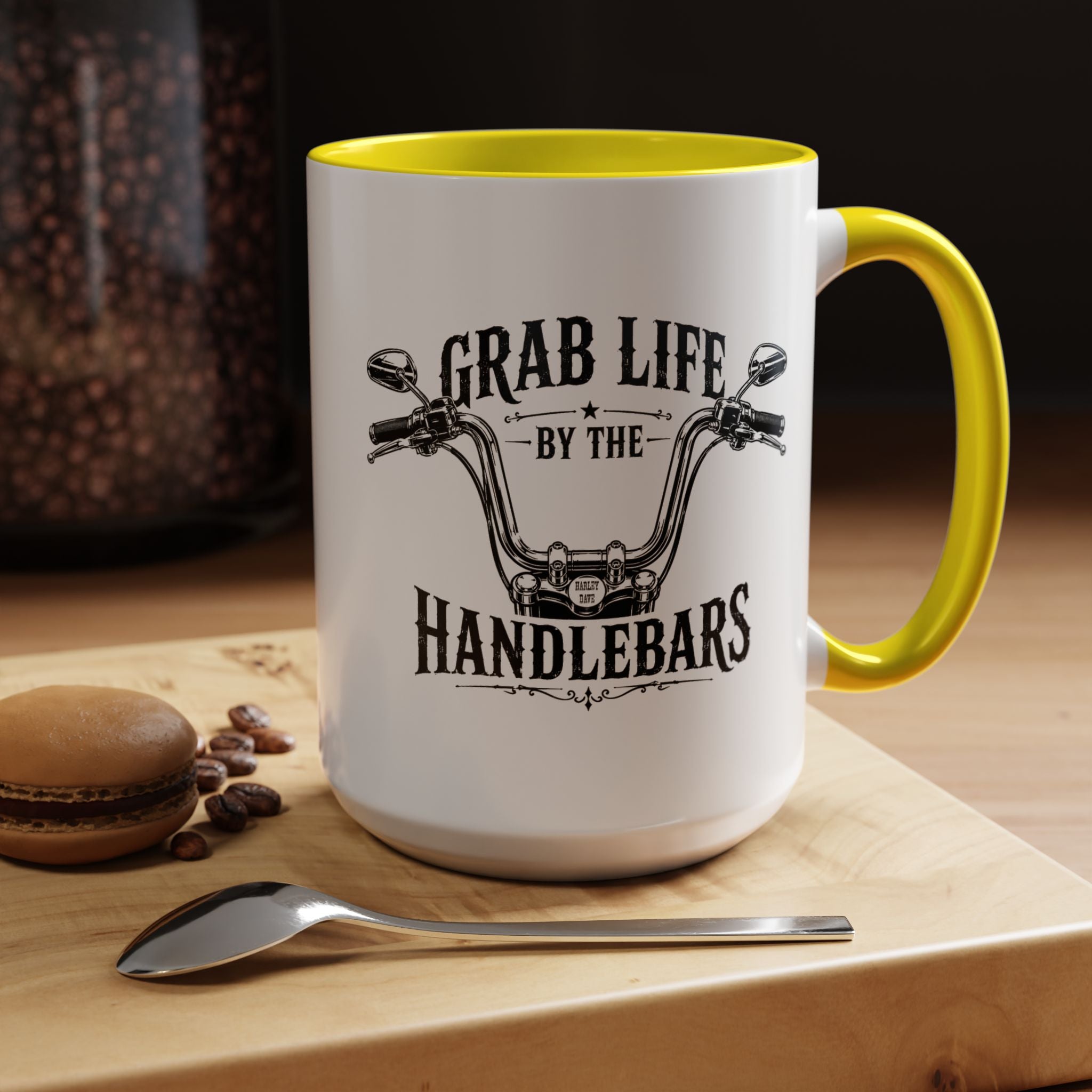 Grab Life by the Handlebars Coffee Mug — Motorcycle Rider Gift (11/15 oz)