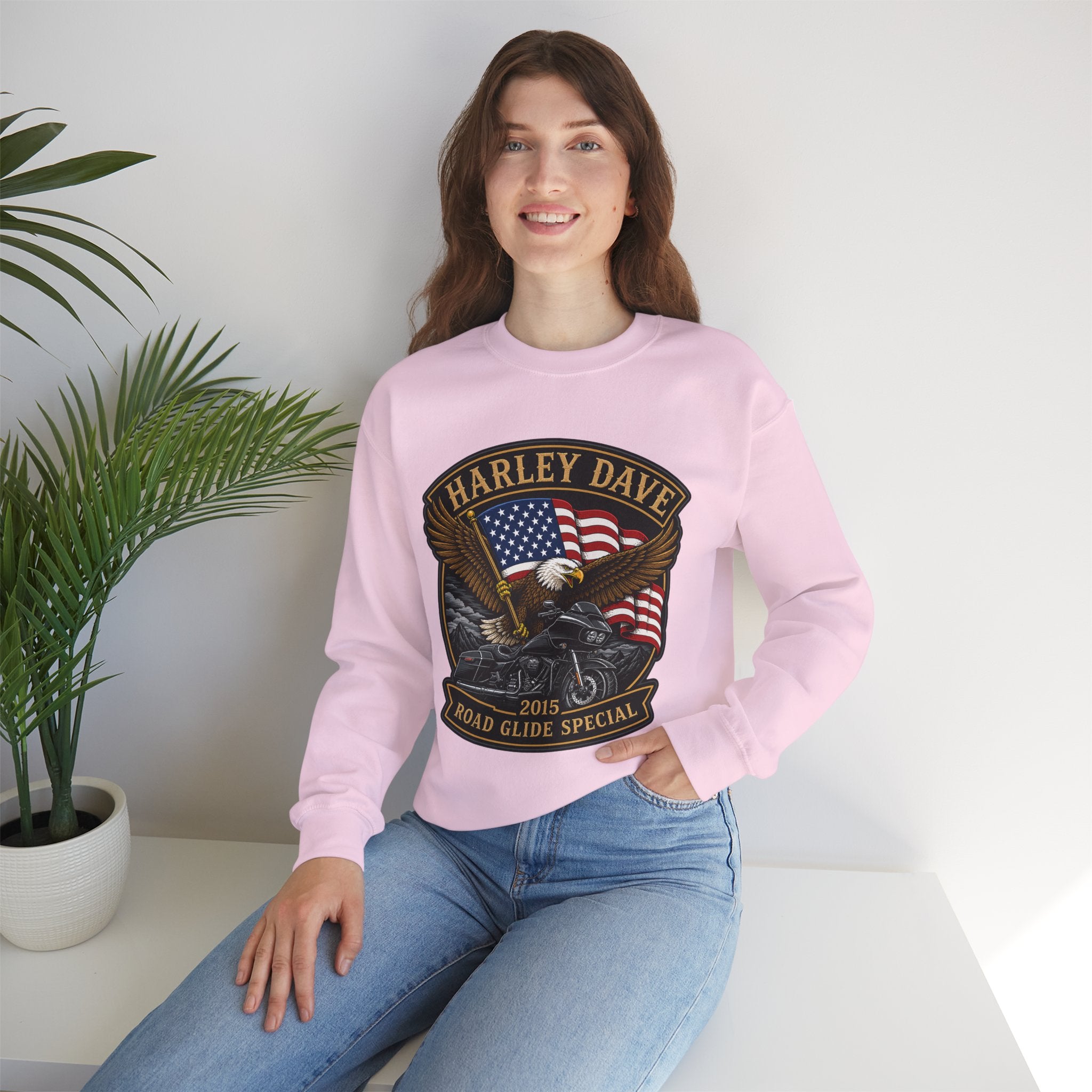 "Harley Dave 2015 Road Glide Special American Eagle" Motorcycle Sweatshirt