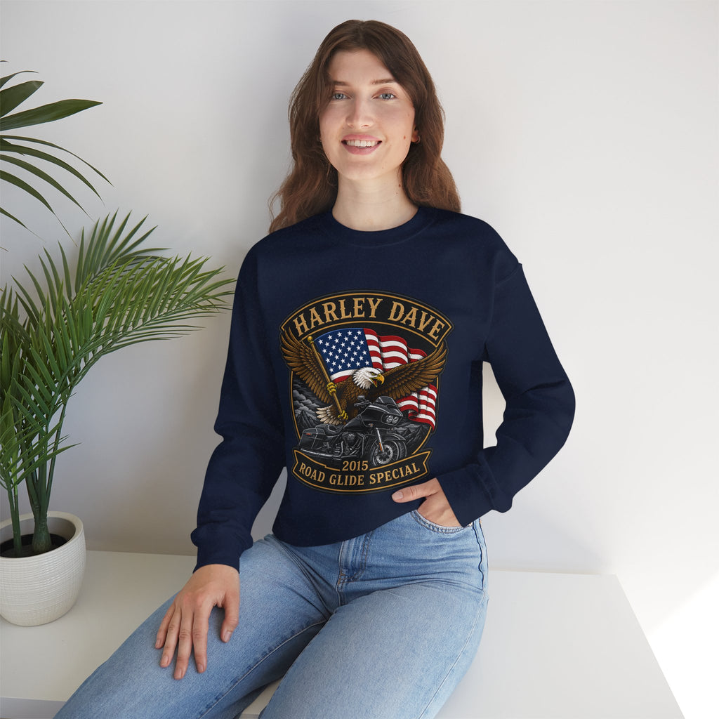 "Harley Dave 2015 Road Glide Special American Eagle" Motorcycle Sweatshirt