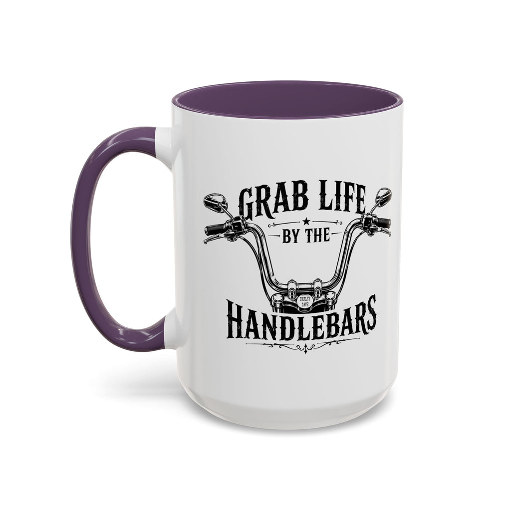 Grab Life by the Handlebars Coffee Mug — Motorcycle Rider Gift (11/15 oz)