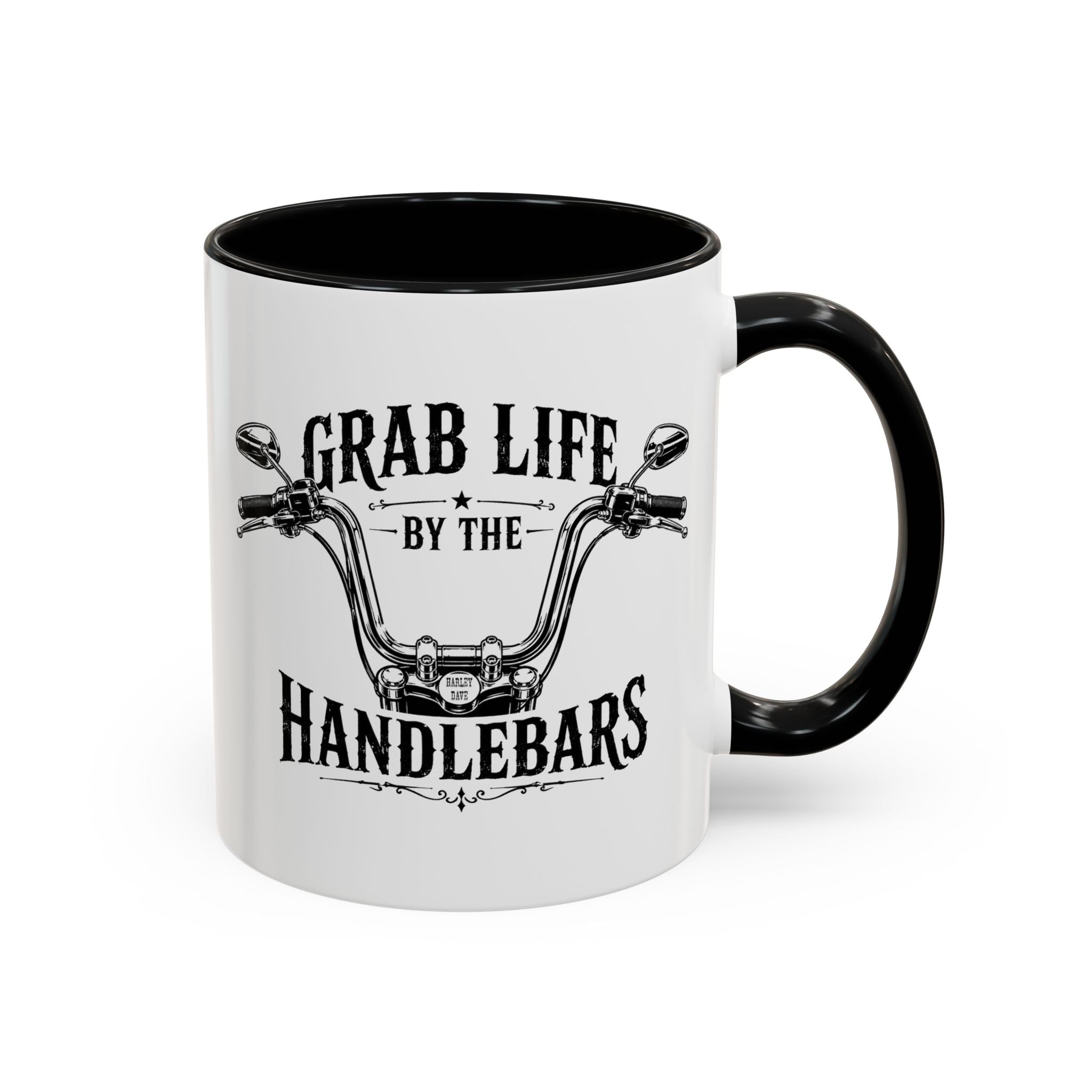 Grab Life by the Handlebars Coffee Mug — Motorcycle Rider Gift (11/15 oz)