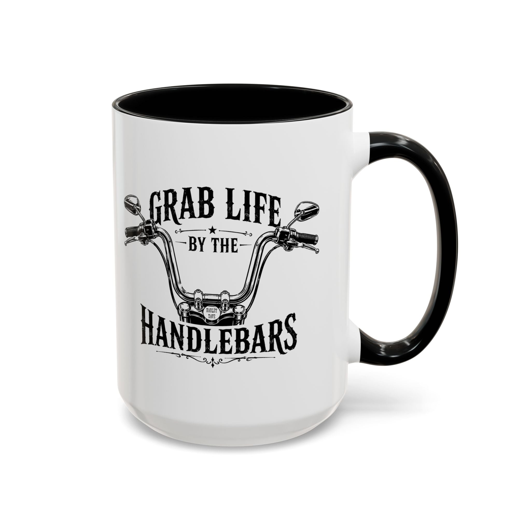 Grab Life by the Handlebars Coffee Mug — Motorcycle Rider Gift (11/15 oz)