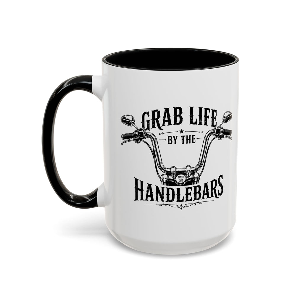 Grab Life by the Handlebars Coffee Mug — Motorcycle Rider Gift (11/15 oz)
