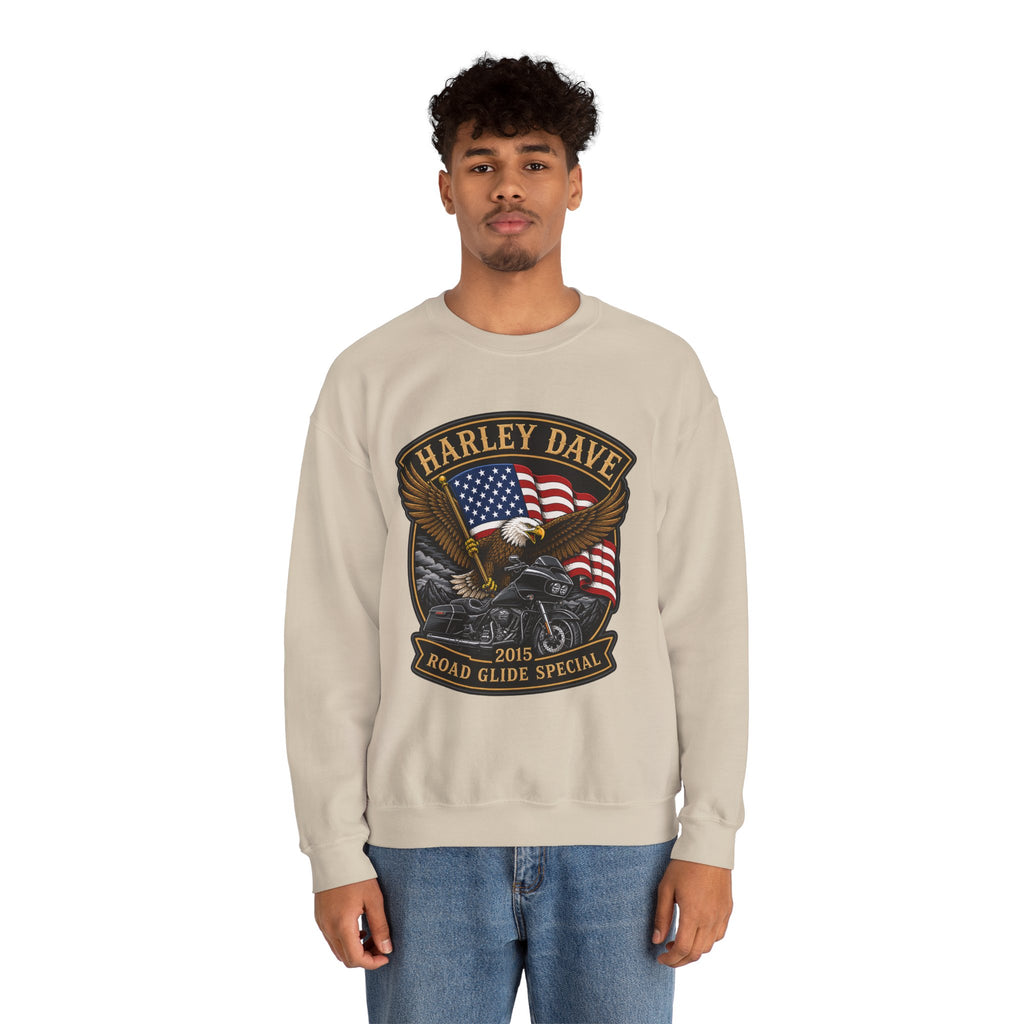 "Harley Dave 2015 Road Glide Special American Eagle" Motorcycle Sweatshirt