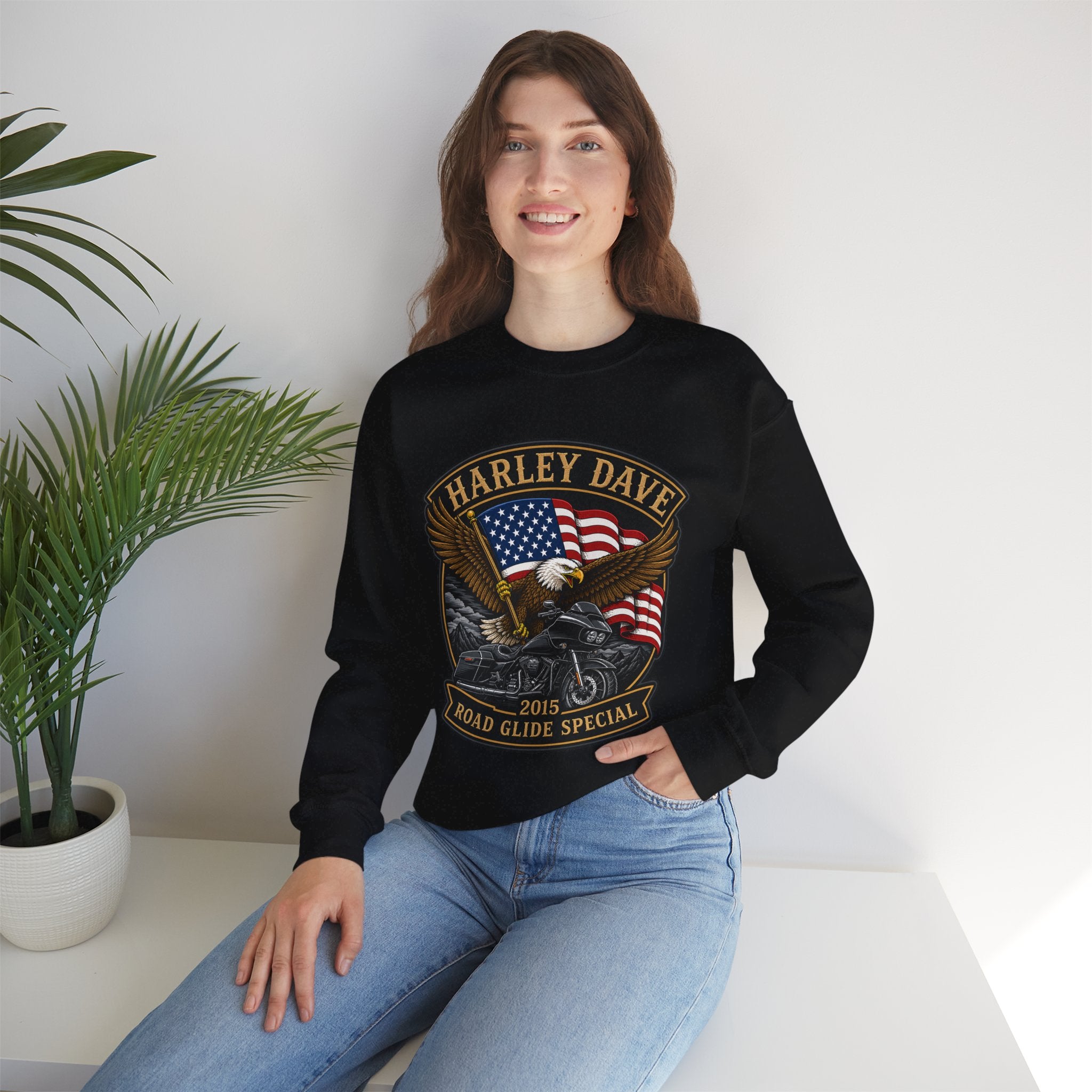 "Harley Dave 2015 Road Glide Special American Eagle" Motorcycle Sweatshirt