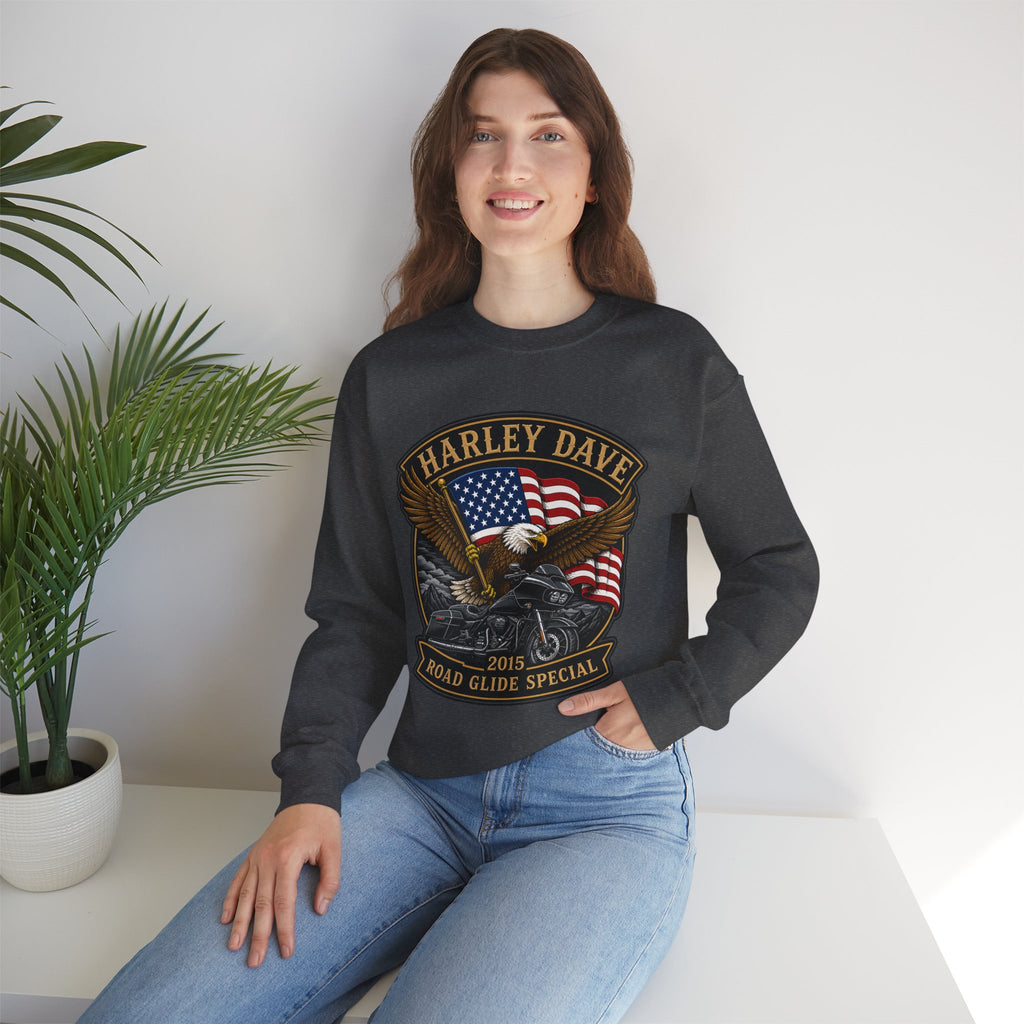 "Harley Dave 2015 Road Glide Special American Eagle" Motorcycle Sweatshirt