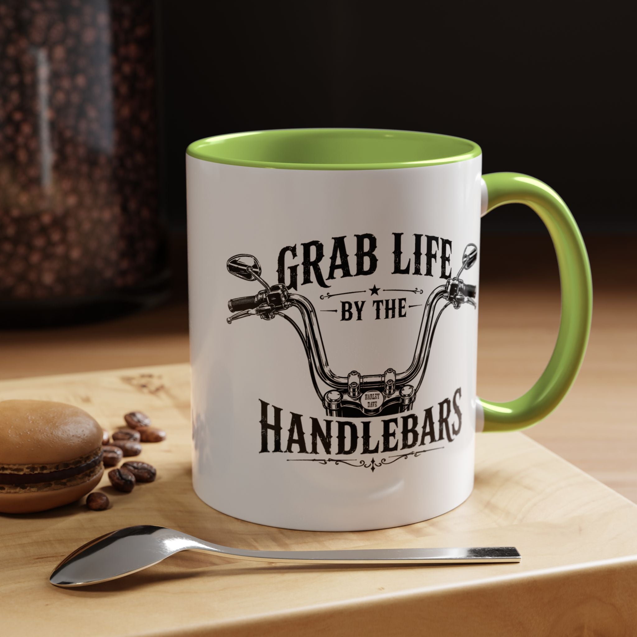 Grab Life by the Handlebars Coffee Mug — Motorcycle Rider Gift (11/15 oz)