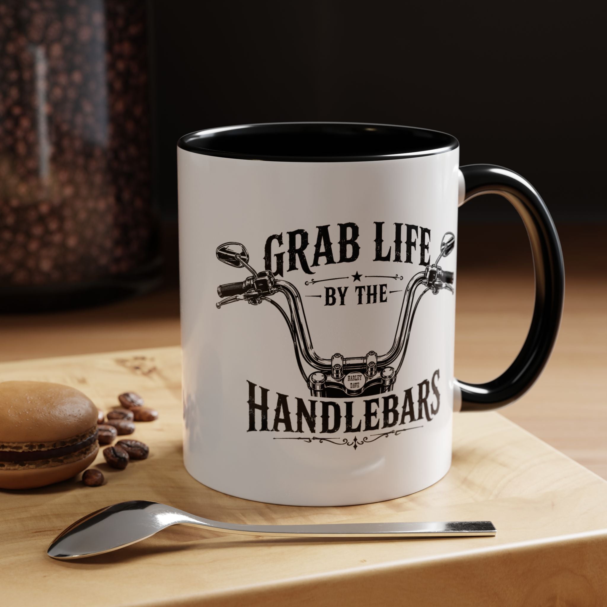 Grab Life by the Handlebars Coffee Mug — Motorcycle Rider Gift (11/15 oz)