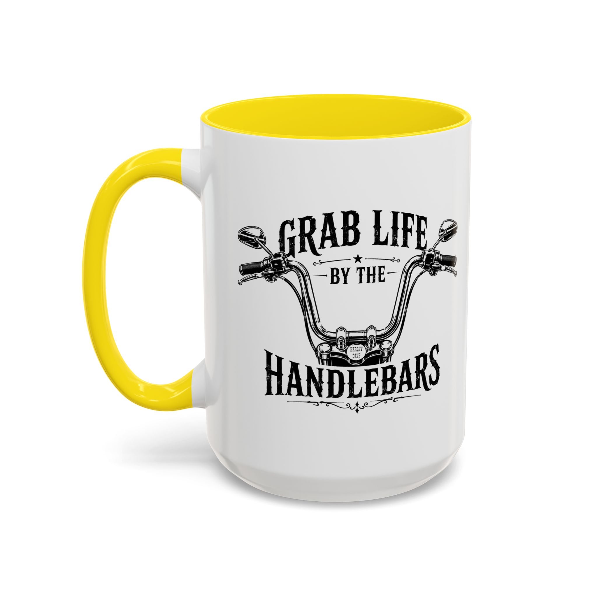 Grab Life by the Handlebars Coffee Mug — Motorcycle Rider Gift (11/15 oz)