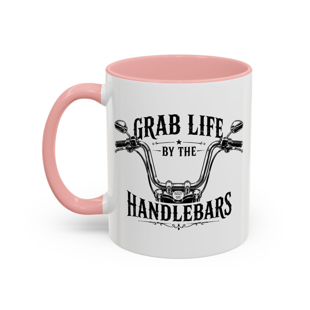 Grab Life by the Handlebars Coffee Mug — Motorcycle Rider Gift (11/15 oz)