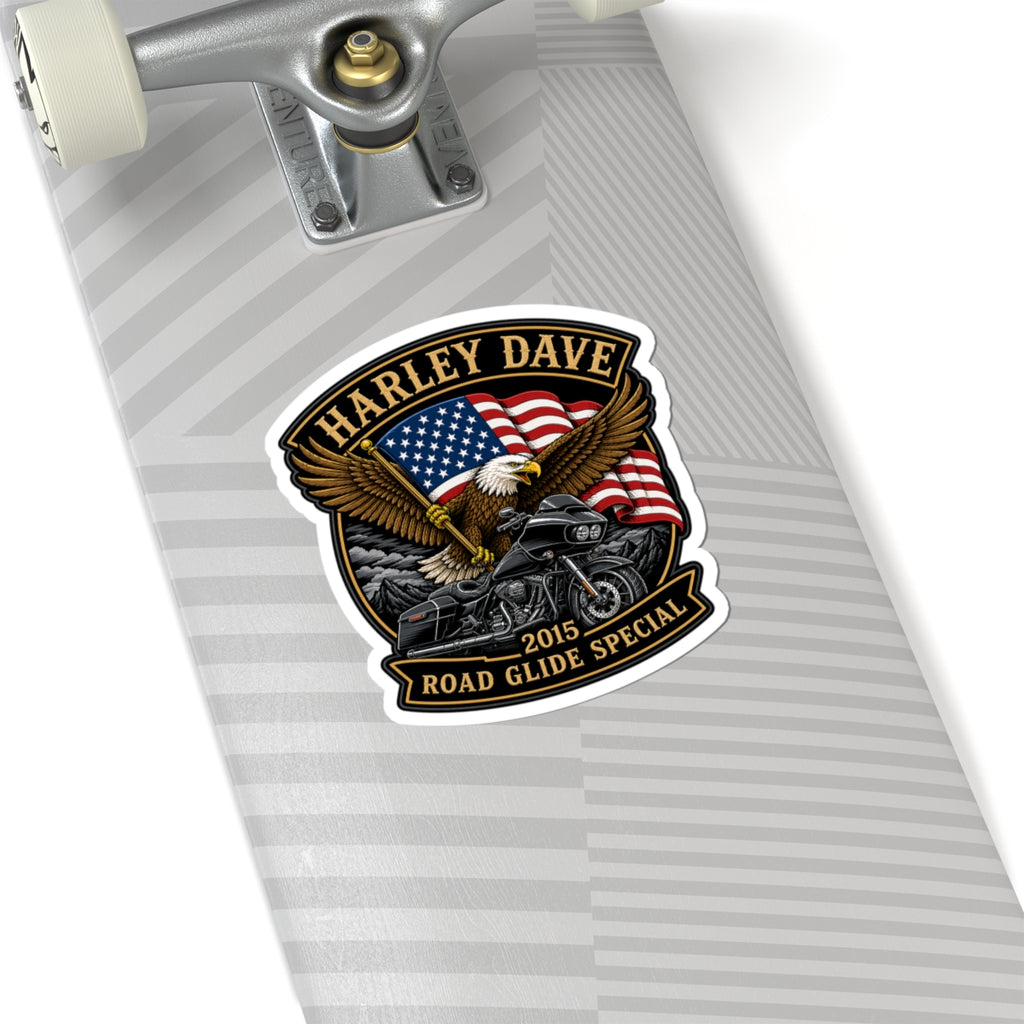 "Harley Dave 2015 Road Glide American Eagle" Kiss-Cut Decal Sticker