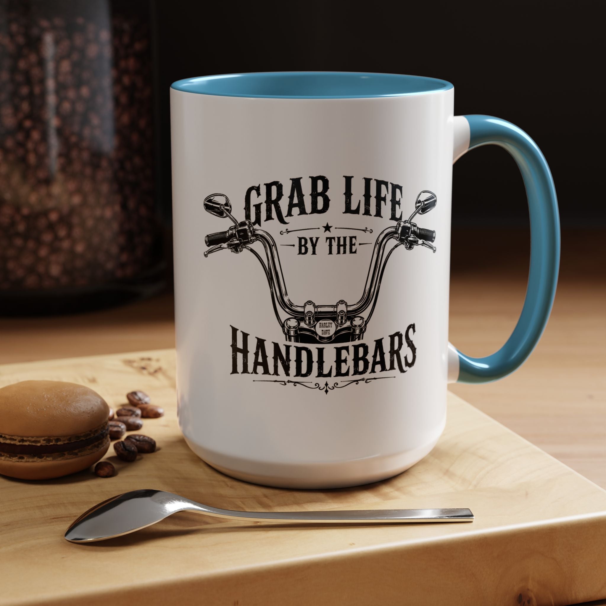 Grab Life by the Handlebars Coffee Mug — Motorcycle Rider Gift (11/15 oz)
