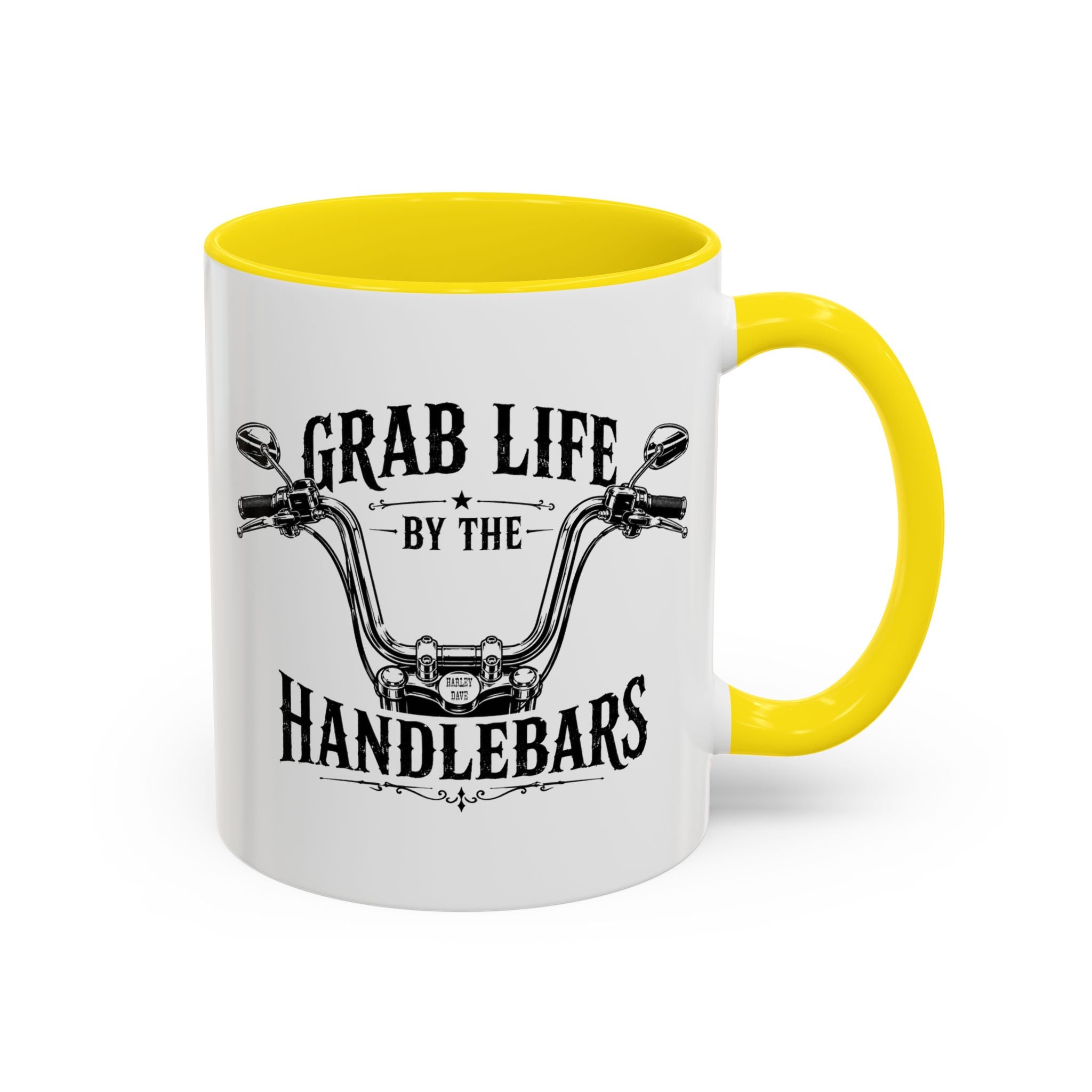 Grab Life by the Handlebars Coffee Mug — Motorcycle Rider Gift (11/15 oz)