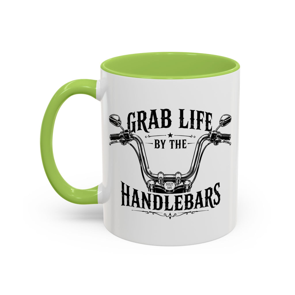 Grab Life by the Handlebars Coffee Mug — Motorcycle Rider Gift (11/15 oz)