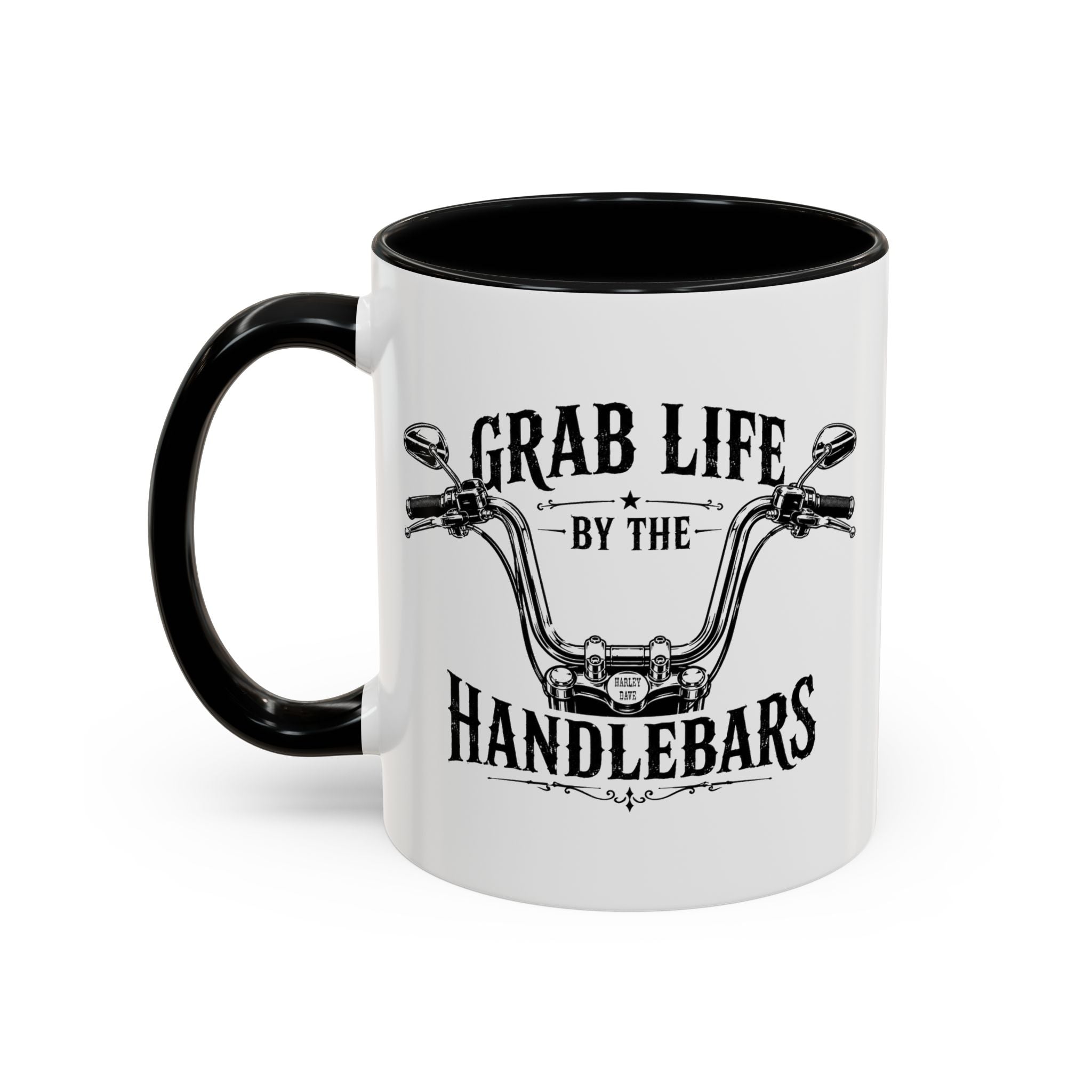 Grab Life by the Handlebars Coffee Mug — Motorcycle Rider Gift (11/15 oz)