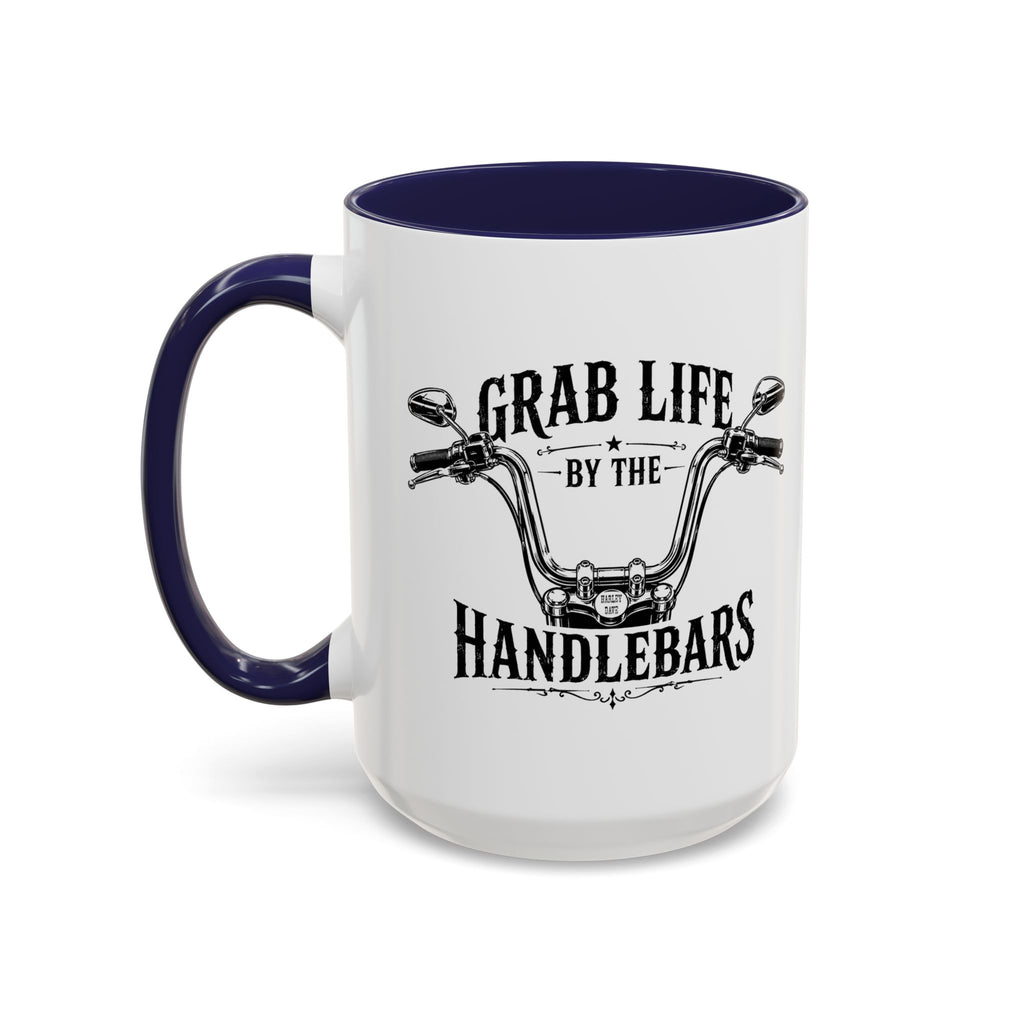 Grab Life by the Handlebars Coffee Mug — Motorcycle Rider Gift (11/15 oz)