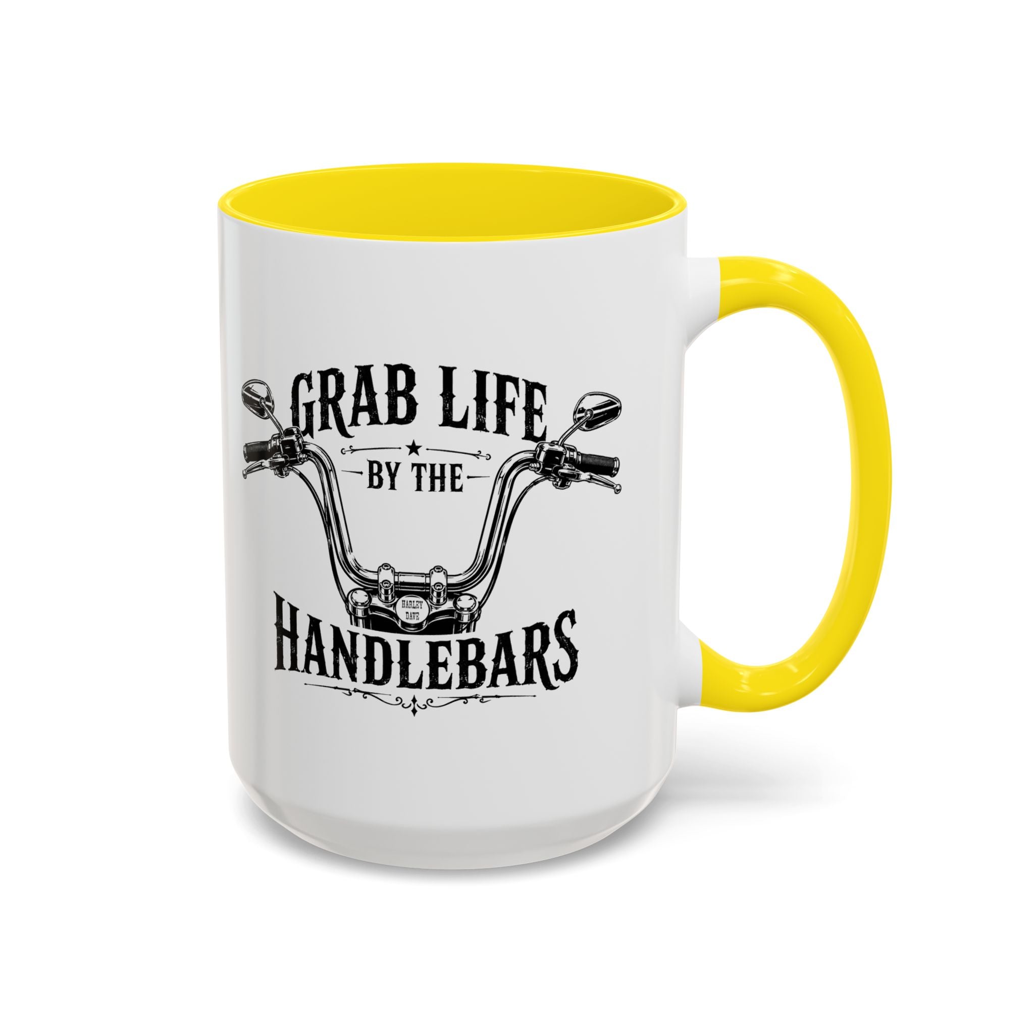 Grab Life by the Handlebars Coffee Mug — Motorcycle Rider Gift (11/15 oz)