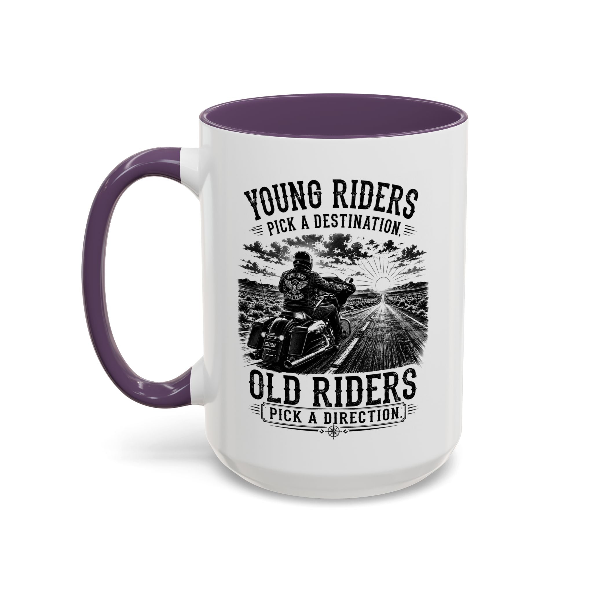 "Young Riders Pick a Destination, Old Riders Pick a Direction" Coffee Mug