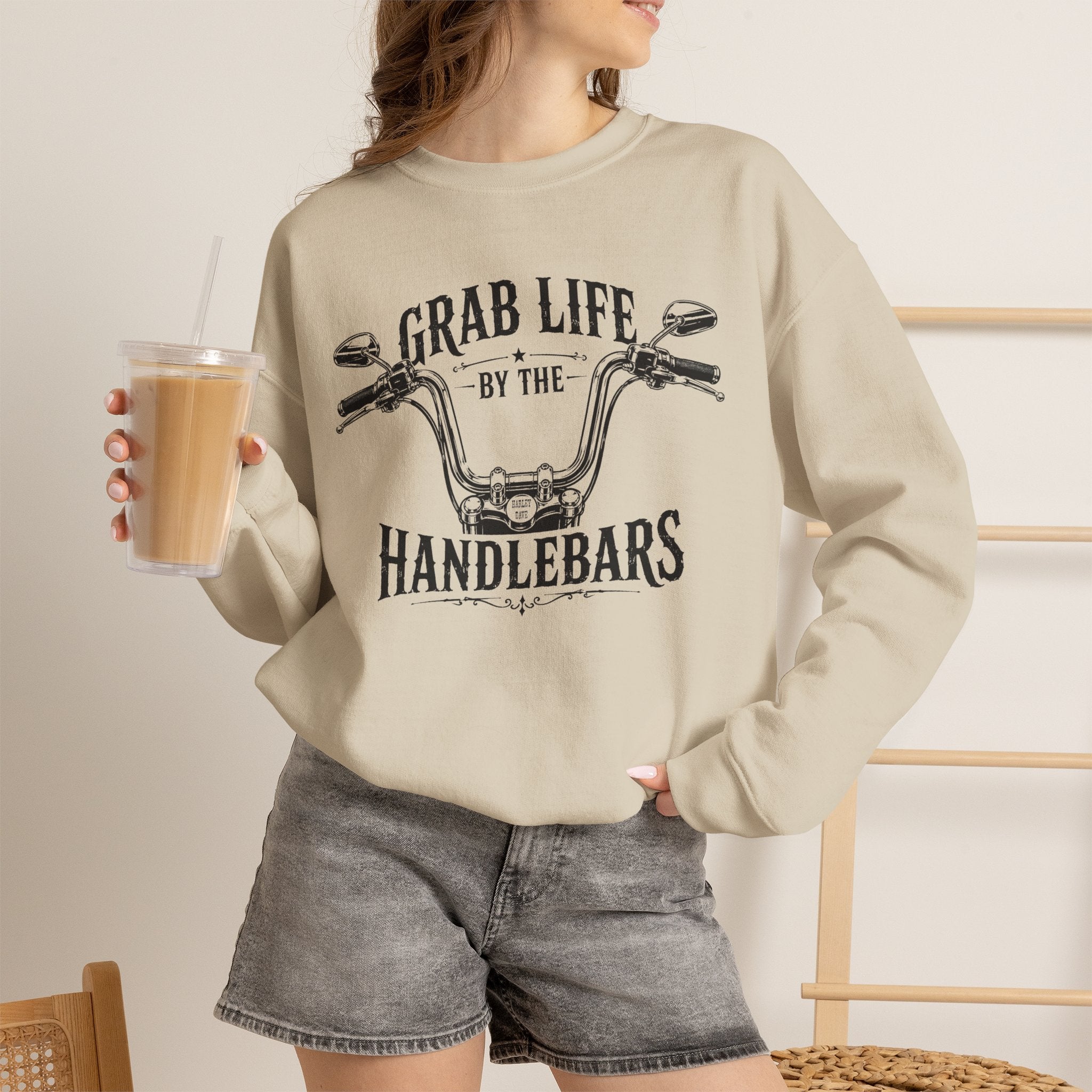 "Grab Life by the Handlebars" Motorcycle Sweatshirt