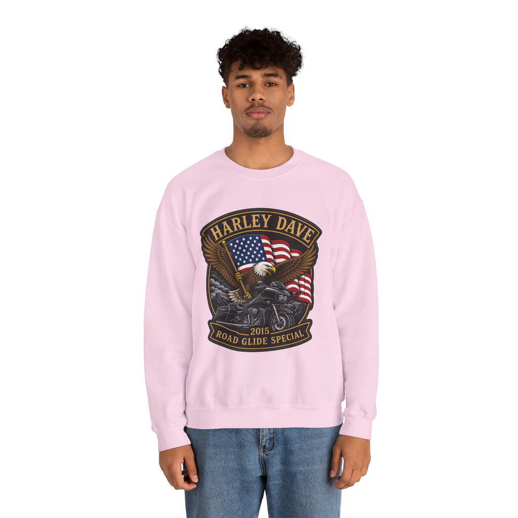 "Harley Dave 2015 Road Glide Special American Eagle" Motorcycle Sweatshirt