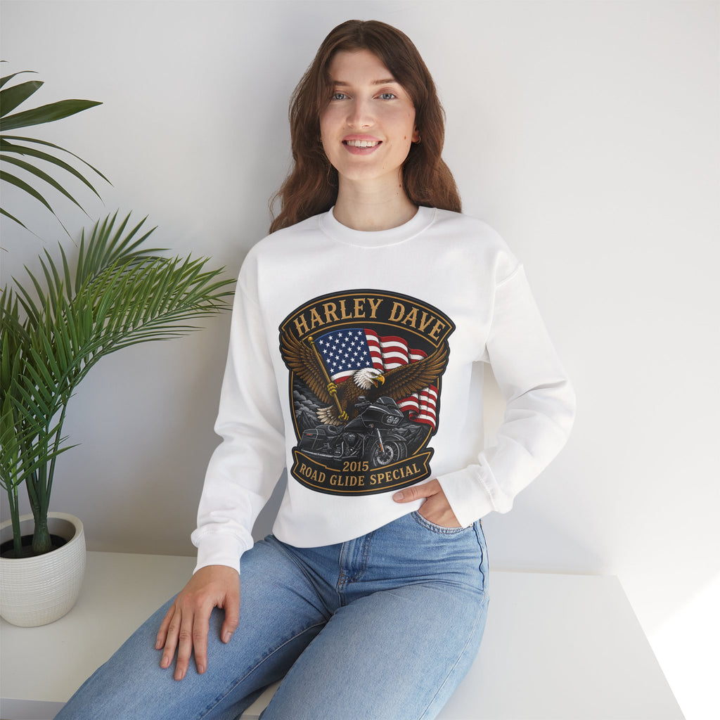 "Harley Dave 2015 Road Glide Special American Eagle" Motorcycle Sweatshirt