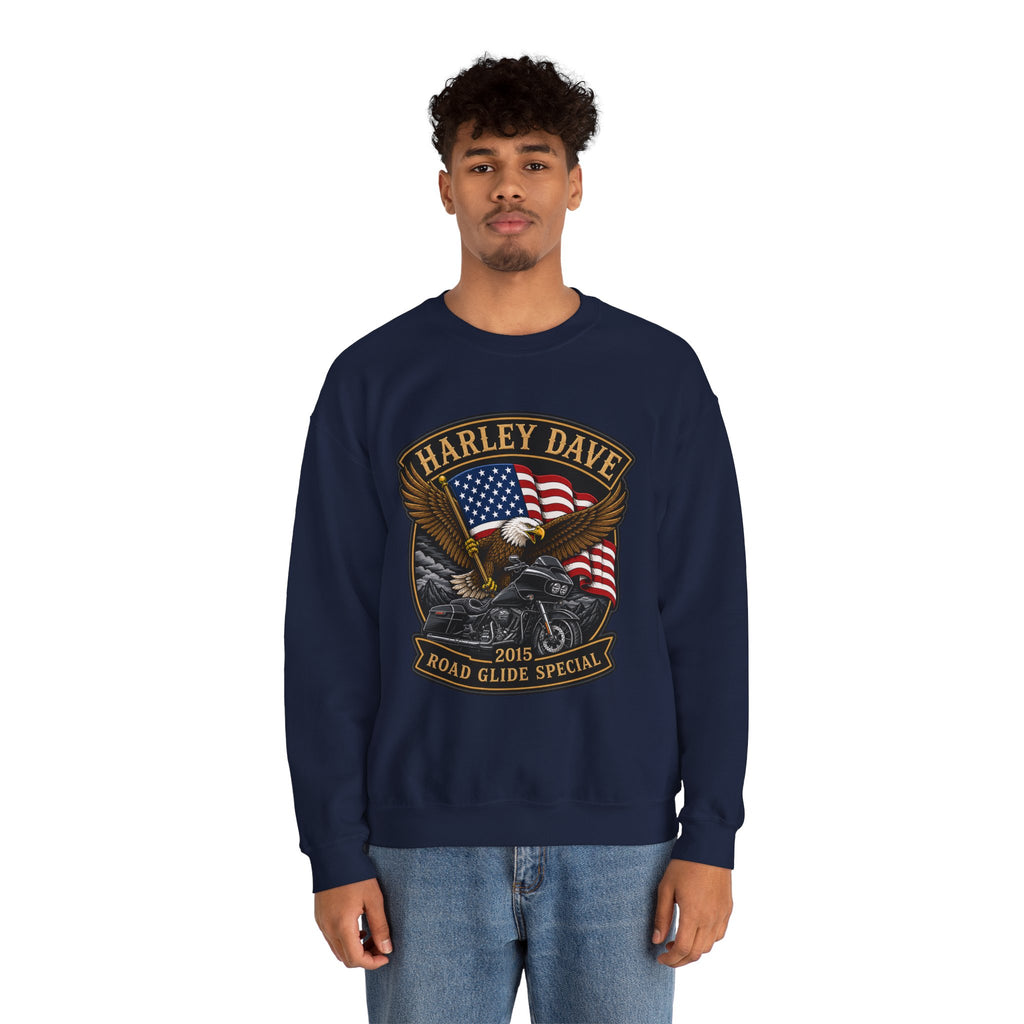 "Harley Dave 2015 Road Glide Special American Eagle" Motorcycle Sweatshirt