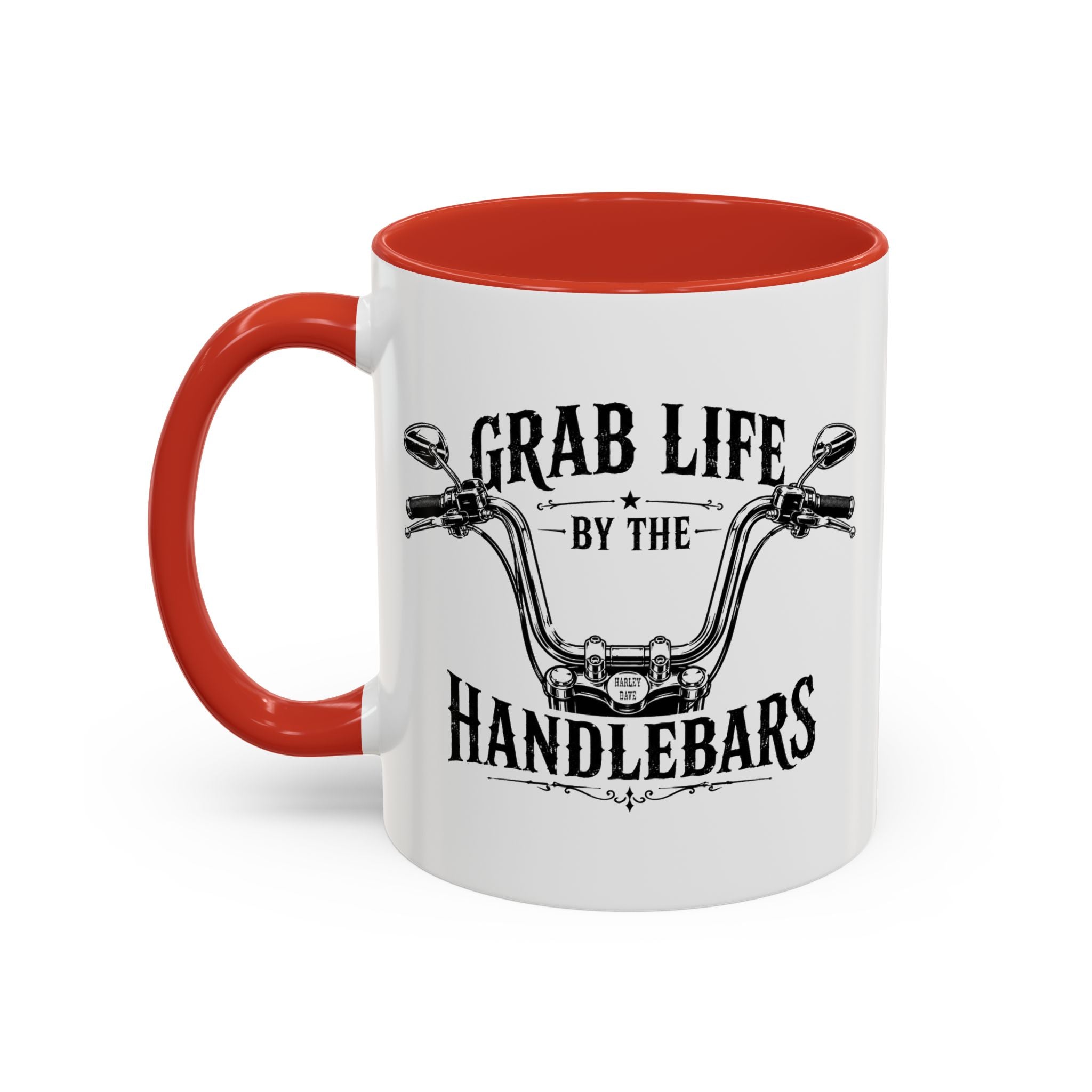 Grab Life by the Handlebars Coffee Mug — Motorcycle Rider Gift (11/15 oz)