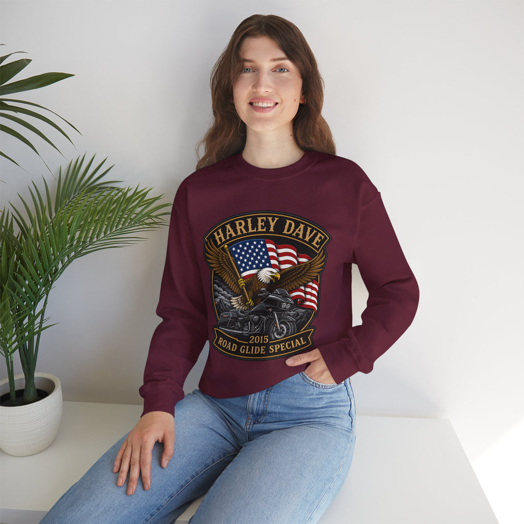 "Harley Dave 2015 Road Glide Special American Eagle" Motorcycle Sweatshirt