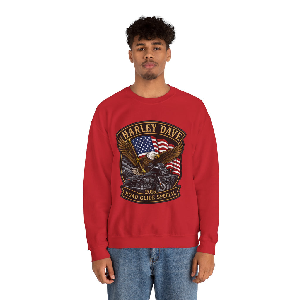 "Harley Dave 2015 Road Glide Special American Eagle" Motorcycle Sweatshirt