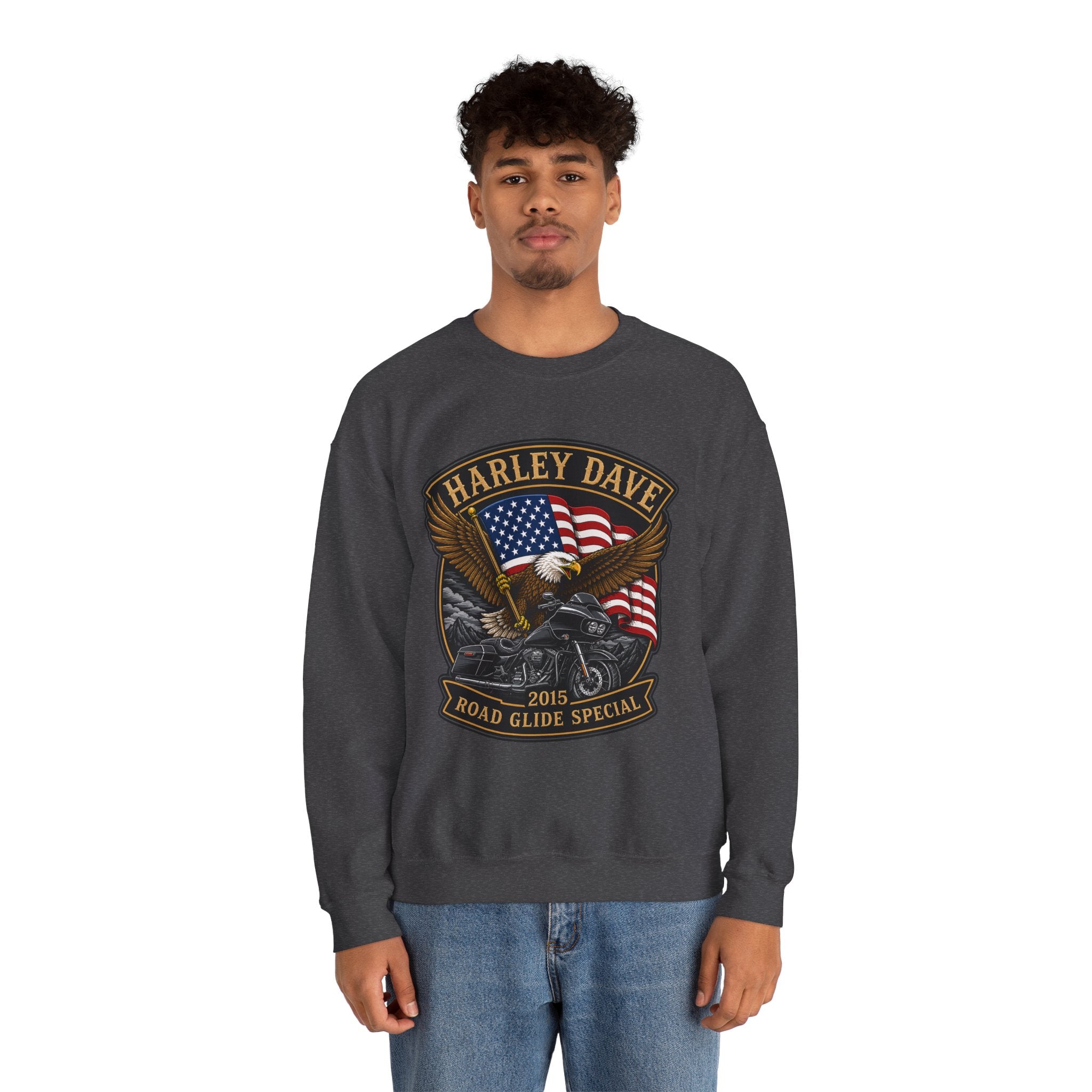 "Harley Dave 2015 Road Glide Special American Eagle" Motorcycle Sweatshirt
