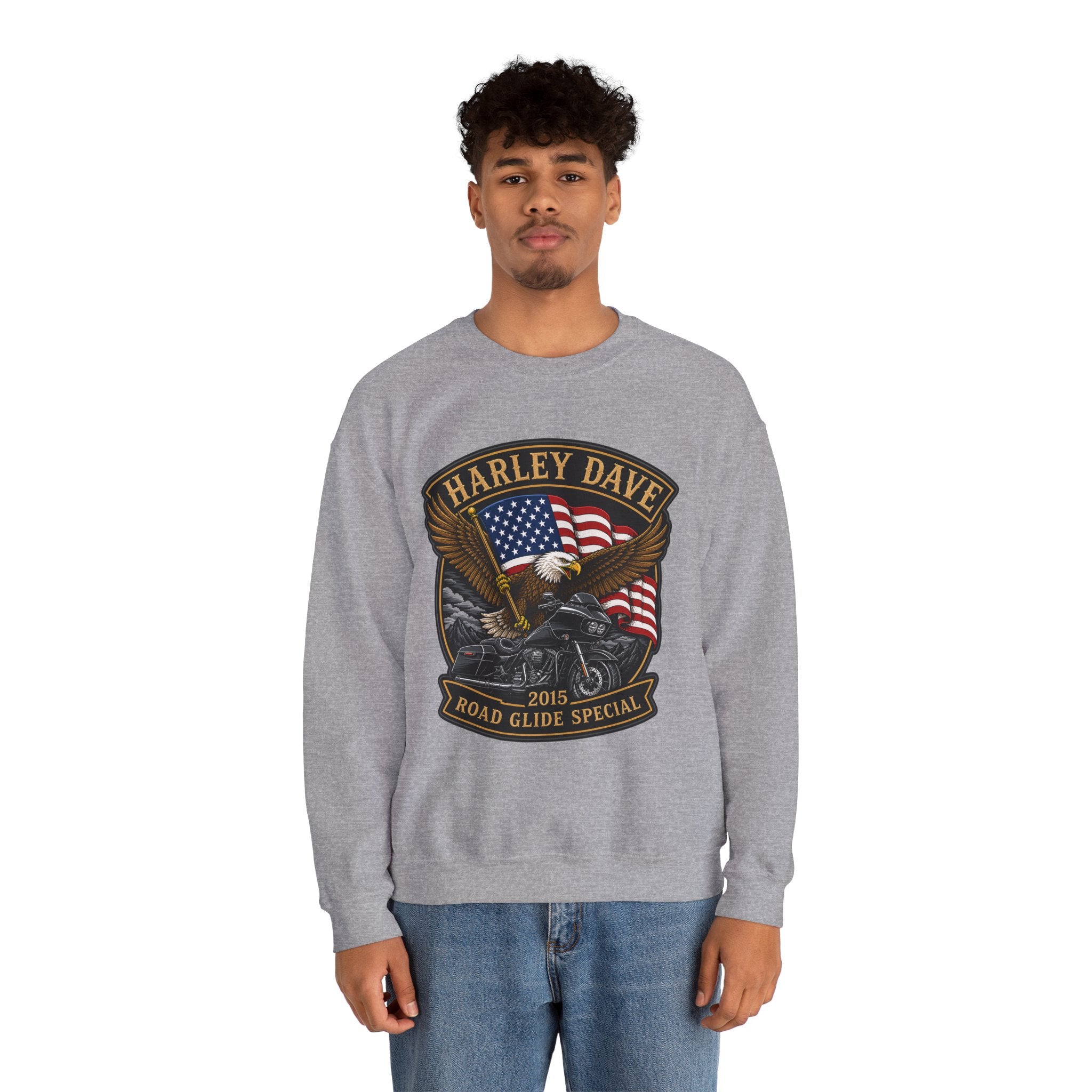 "Harley Dave 2015 Road Glide Special American Eagle" Motorcycle Sweatshirt