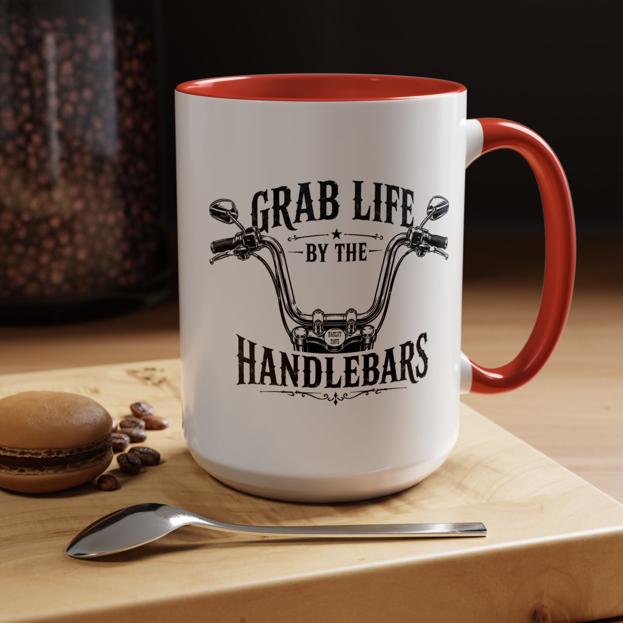 Grab Life by the Handlebars Coffee Mug — Motorcycle Rider Gift (11/15 oz)