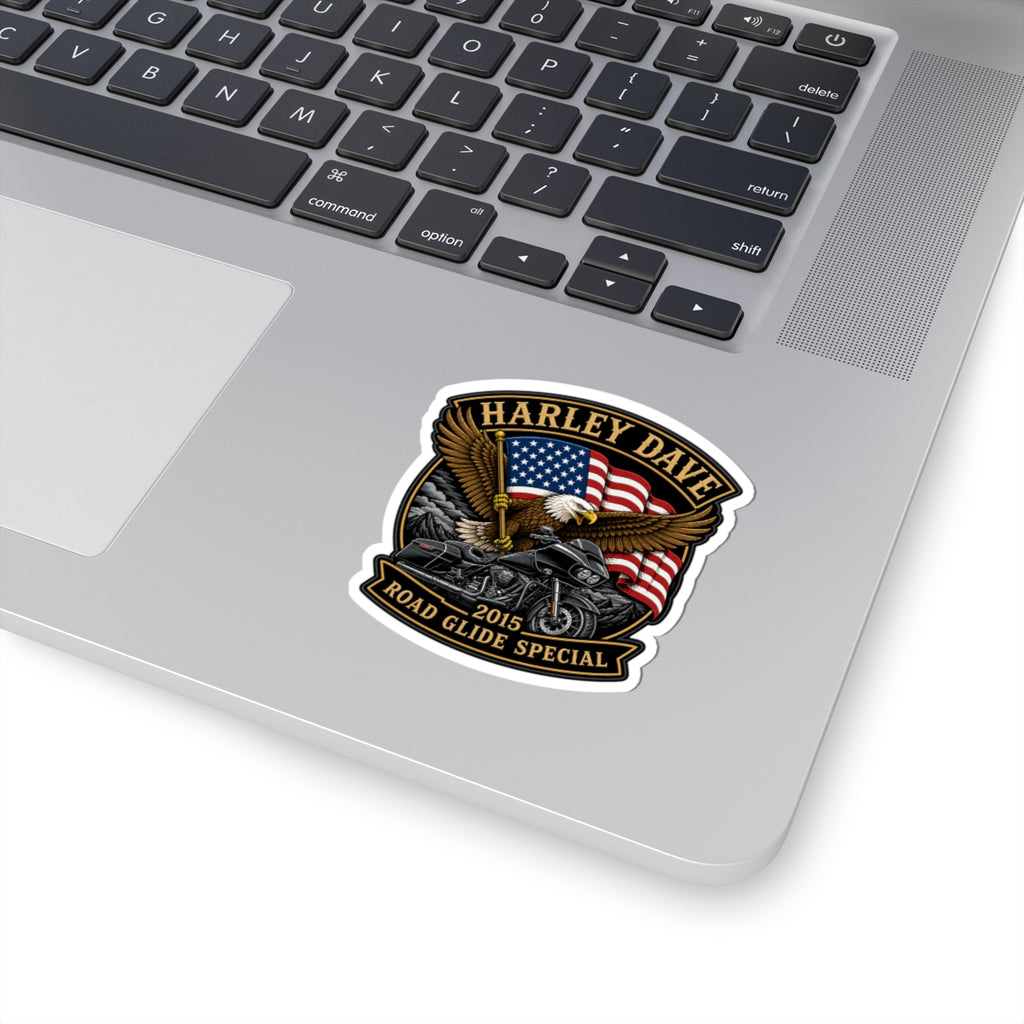 "Harley Dave 2015 Road Glide American Eagle" Kiss-Cut Decal Sticker