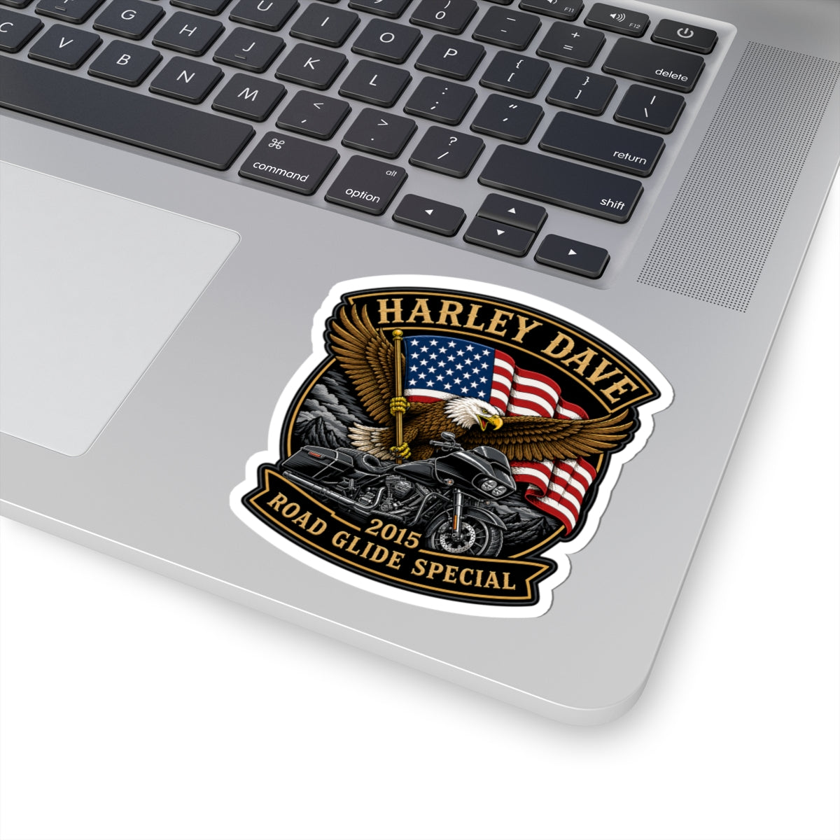"Harley Dave 2015 Road Glide American Eagle" Kiss-Cut Decal Sticker
