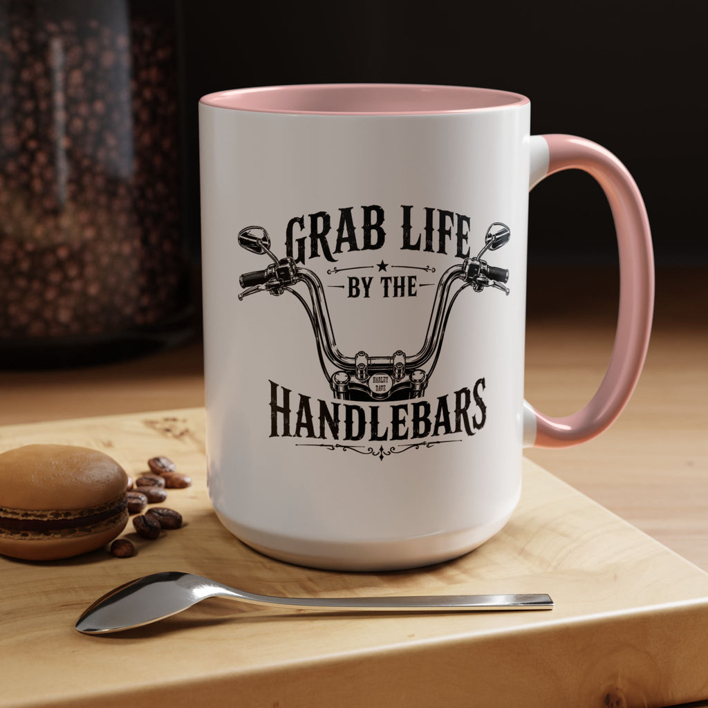 Grab Life by the Handlebars Coffee Mug — Motorcycle Rider Gift (11/15 oz)