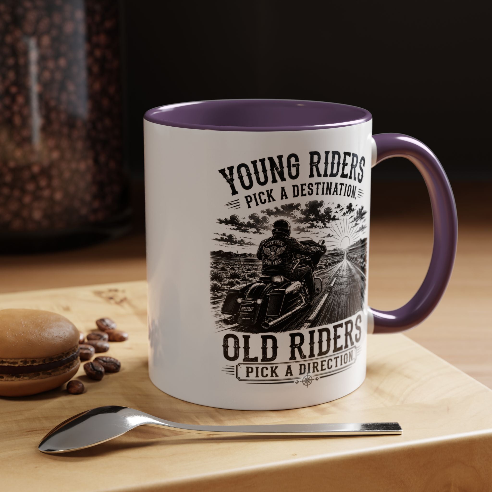 "Young Riders Pick a Destination, Old Riders Pick a Direction" Coffee Mug