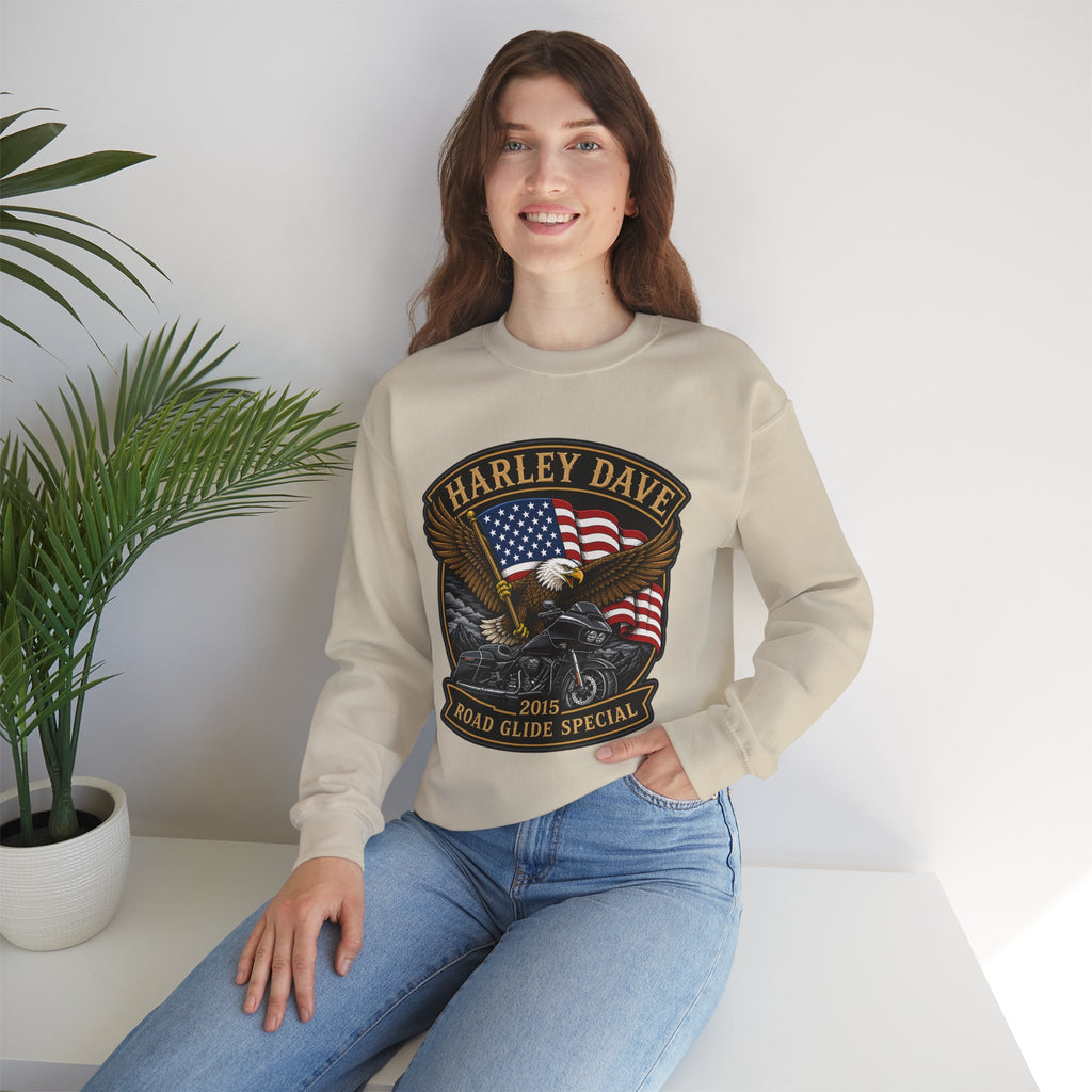 "Harley Dave 2015 Road Glide Special American Eagle" Motorcycle Sweatshirt